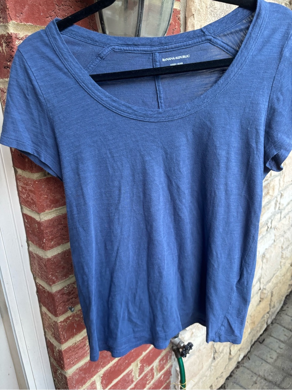 Banana Republic Women's Navy Scoop Neck Short Sleeve Tee